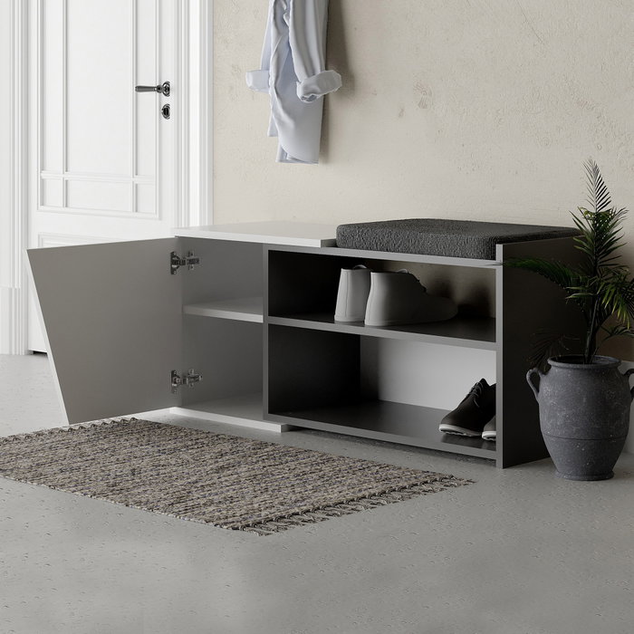 Hanah Home Fiona Bench Zapatero Antracita y Blanco